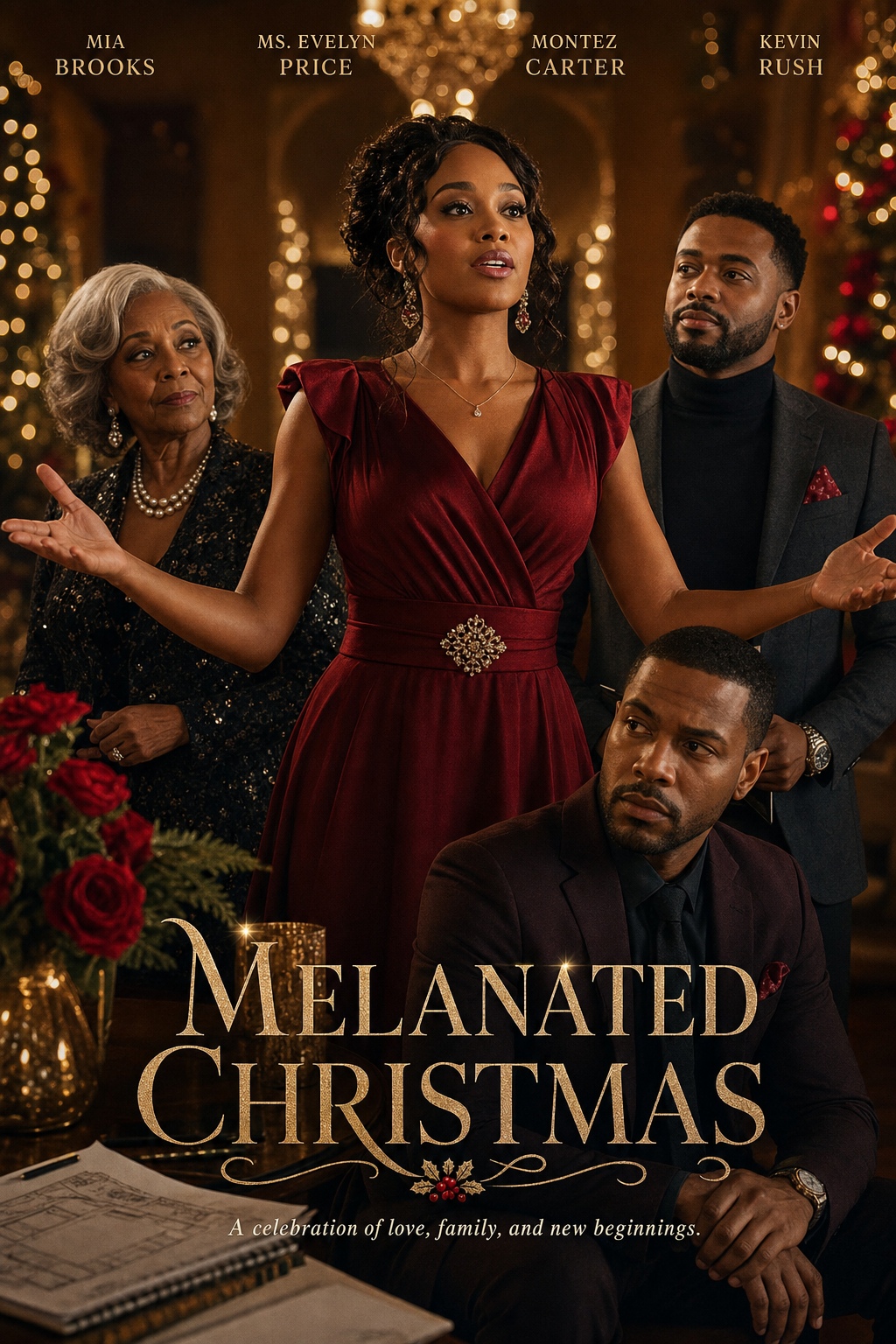 Melanated Christmas poster